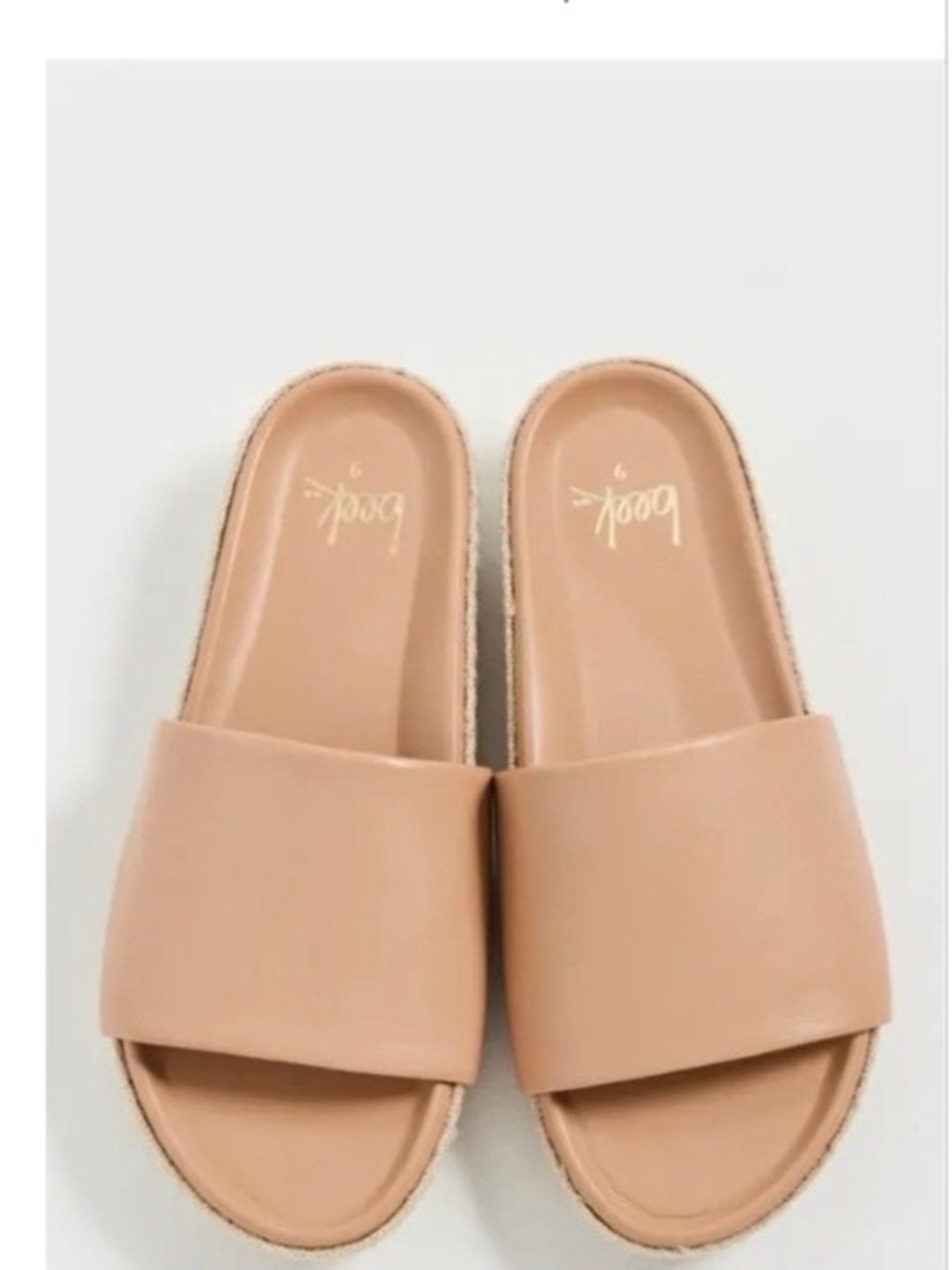NWT Beek Pelican Jute Slides in Beach Beige 9 - Picture 4 of 5